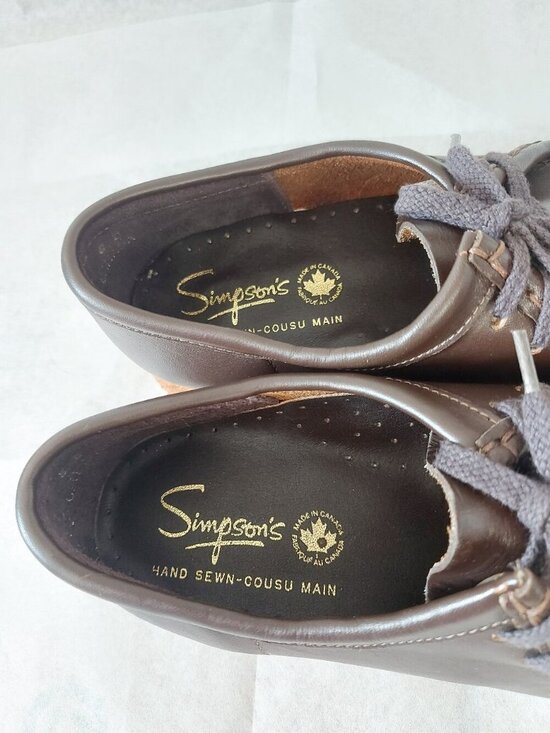 VTG Simpson\'s Men Natural Crepe Rubber Moc Toe Shoes Size 8 D Brown Leather Lace main image 6